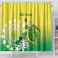 Cook Islands Independence Day Shower Curtain Kuki Airani Tiare Maori Polynesian Pattern - Green LT14 - Polynesian Pride