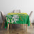 Cook Islands Independence Day Tablecloth Kuki Airani Tiare Maori Polynesian Pattern - Green