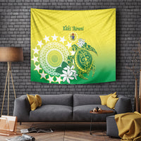 Cook Islands Independence Day Tapestry Kuki Airani Tiare Maori Polynesian Pattern - Green LT14 - Polynesian Pride