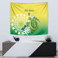 Cook Islands Independence Day Tapestry Kuki Airani Tiare Maori Polynesian Pattern - Green LT14 - Polynesian Pride