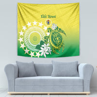 Cook Islands Independence Day Tapestry Kuki Airani Tiare Maori Polynesian Pattern - Green LT14 - Polynesian Pride