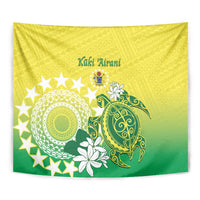 Cook Islands Independence Day Tapestry Kuki Airani Tiare Maori Polynesian Pattern - Green LT14 - Polynesian Pride