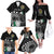 Cook Islands Independence Day Family Matching Off The Shoulder Long Sleeve Dress and Hawaiian Shirt Kuki Airani Tiare Maori Polynesian Pattern - Black