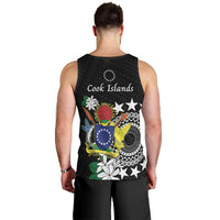 Cook Islands Independence Day Men Tank Top Kuki Airani Tiare Maori Polynesian Pattern - Black LT14 - Polynesian Pride