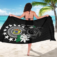 Cook Islands Independence Day Sarong Kuki Airani Tiare Maori Polynesian Pattern - Black LT14 - Polynesian Pride