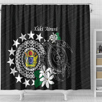 Cook Islands Independence Day Shower Curtain Kuki Airani Tiare Maori Polynesian Pattern - Black LT14 - Polynesian Pride