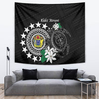 Cook Islands Independence Day Tapestry Kuki Airani Tiare Maori Polynesian Pattern - Black LT14 Black - Polynesian Pride