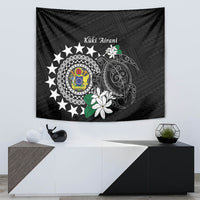Cook Islands Independence Day Tapestry Kuki Airani Tiare Maori Polynesian Pattern - Black LT14 - Polynesian Pride