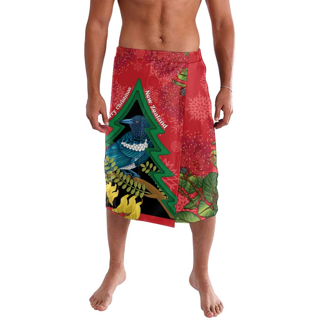 New Zealand Christmas In July Lavalava Kowhai Tui Bird With Pohutukawa - Red LT14 Red - Polynesian Pride