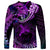 Polynesian Pride Sagittarius Zodiac Long Sleeve Shirt Astrological Sign Tribal Plumeria Purple Galaxy LT14 - Polynesian Pride