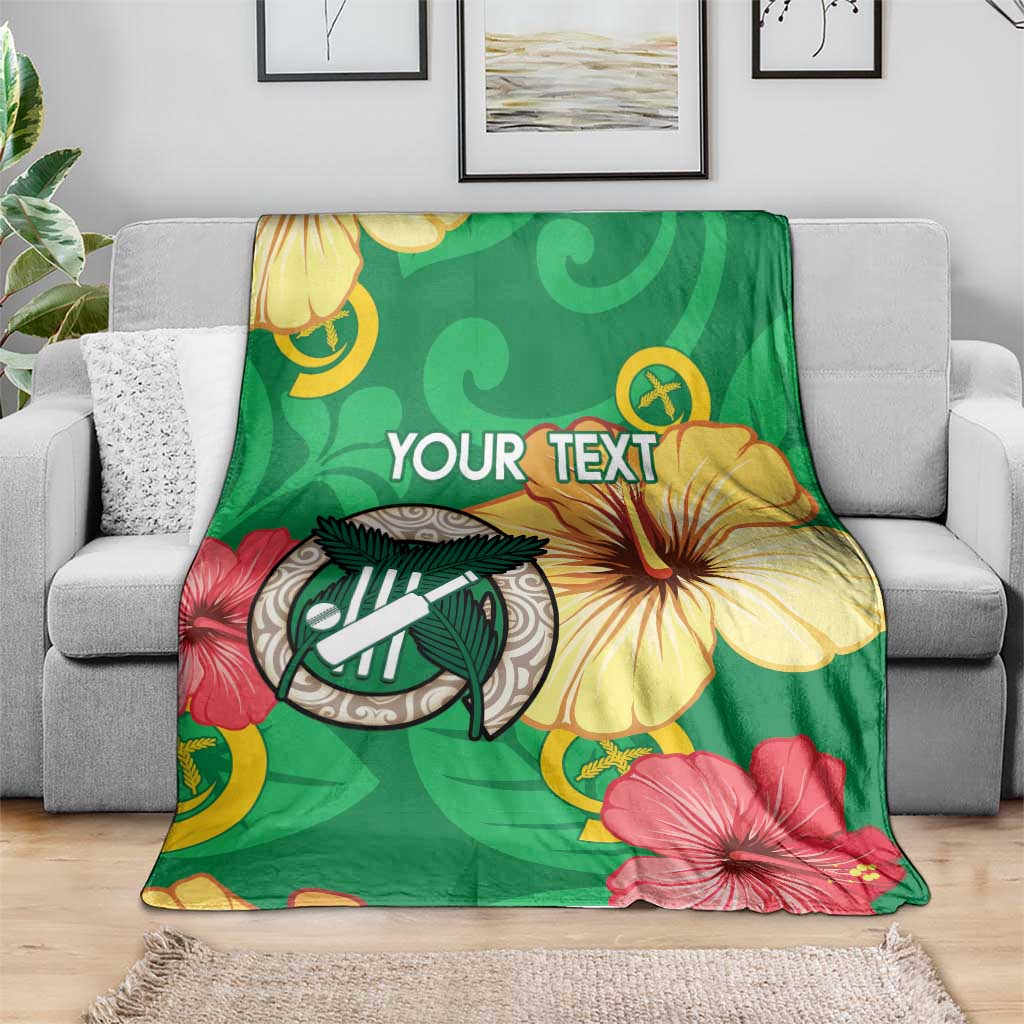 Custom Vanuatu Cricket Blanket 2024 Tropical Flowers Version LT14 - Polynesian Pride