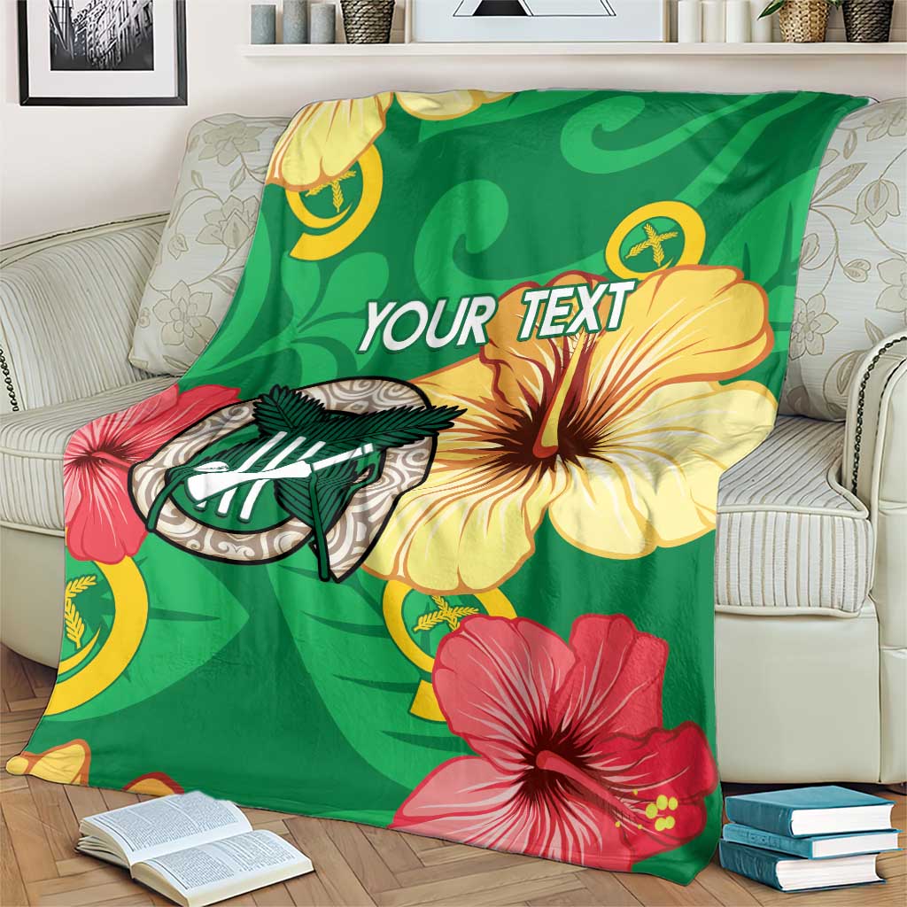 Custom Vanuatu Cricket Blanket 2024 Tropical Flowers Version LT14 - Polynesian Pride