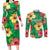 Custom Vanuatu Cricket Couples Matching Long Sleeve Bodycon Dress and Long Sleeve Button Shirt 2024 Tropical Flowers Version