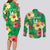 Custom Vanuatu Cricket Couples Matching Long Sleeve Bodycon Dress and Long Sleeve Button Shirt 2024 Tropical Flowers Version