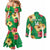 Custom Vanuatu Cricket Couples Matching Mermaid Dress and Long Sleeve Button Shirt 2024 Tropical Flowers Version