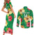 Custom Vanuatu Cricket Couples Matching Short Sleeve Bodycon Dress and Long Sleeve Button Shirt 2024 Tropical Flowers Version