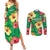 Custom Vanuatu Cricket Couples Matching Summer Maxi Dress and Long Sleeve Button Shirt 2024 Tropical Flowers Version