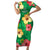 Custom Vanuatu Cricket Family Matching Short Sleeve Bodycon Dress and Hawaiian Shirt 2024 Tropical Flowers Version