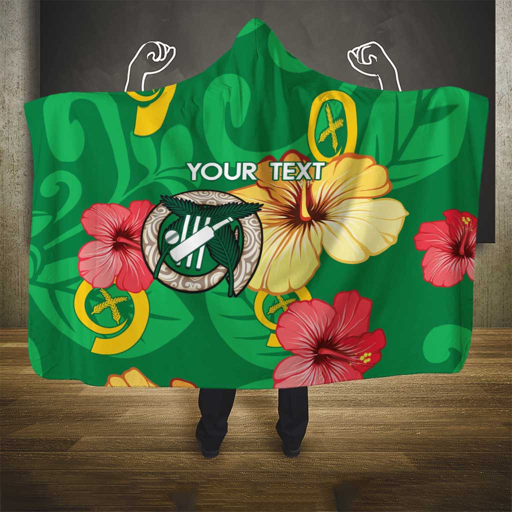 Custom Vanuatu Cricket Hooded Blanket 2024 Tropical Flowers Version LT14 - Polynesian Pride