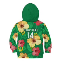 Custom Vanuatu Cricket Kid Hoodie 2024 Tropical Flowers Version LT14 - Polynesian Pride