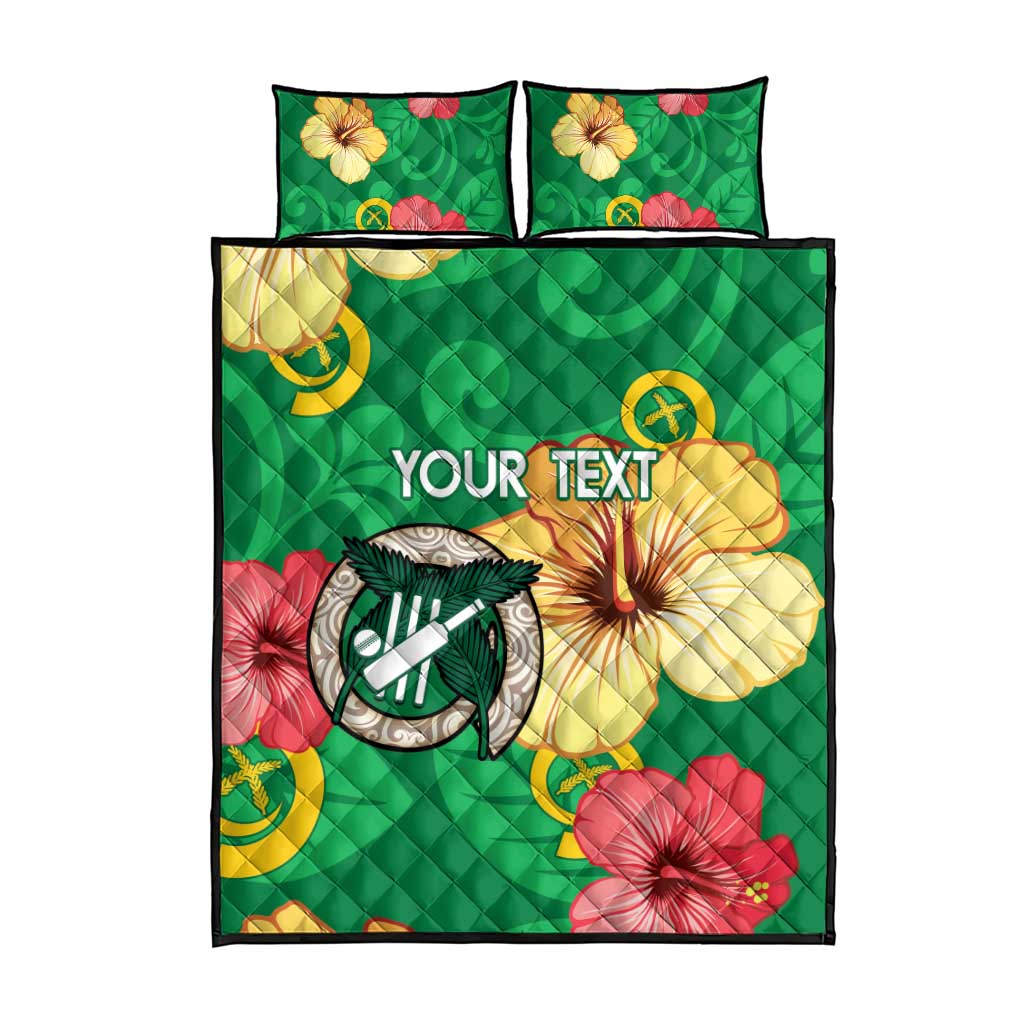 Custom Vanuatu Cricket Quilt Bed Set 2024 Tropical Flowers Version LT14 - Polynesian Pride
