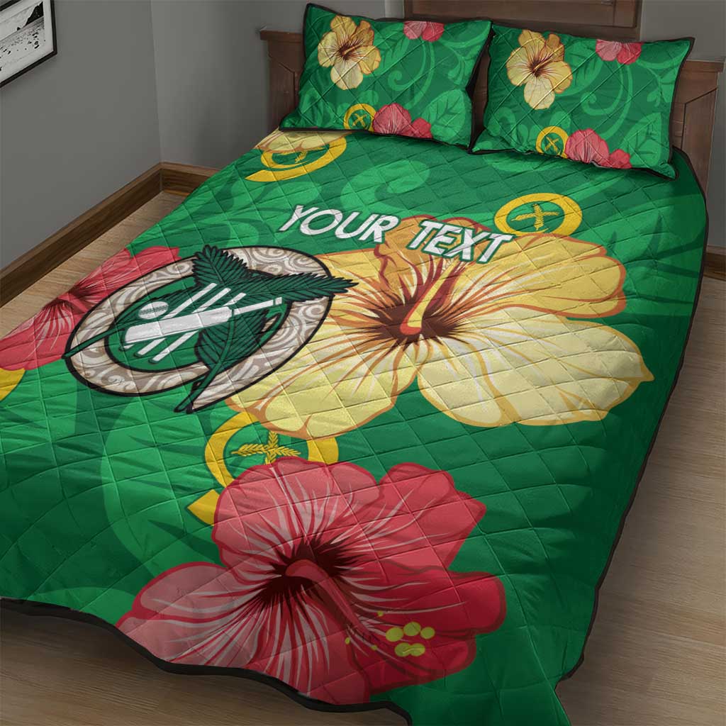 Custom Vanuatu Cricket Quilt Bed Set 2024 Tropical Flowers Version LT14 - Polynesian Pride