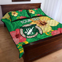Custom Vanuatu Cricket Quilt Bed Set 2024 Tropical Flowers Version LT14 - Polynesian Pride