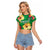 Custom Vanuatu Cricket Raglan Cropped T Shirt 2024 Tropical Flowers Version