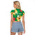 Custom Vanuatu Cricket Raglan Cropped T Shirt 2024 Tropical Flowers Version