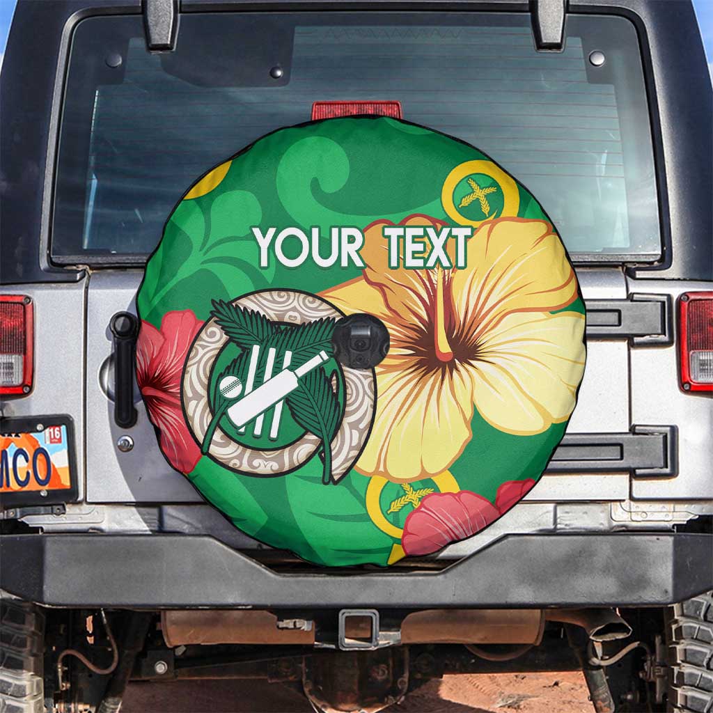 Custom Vanuatu Cricket Spare Tire Cover 2024 Tropical Flowers Version