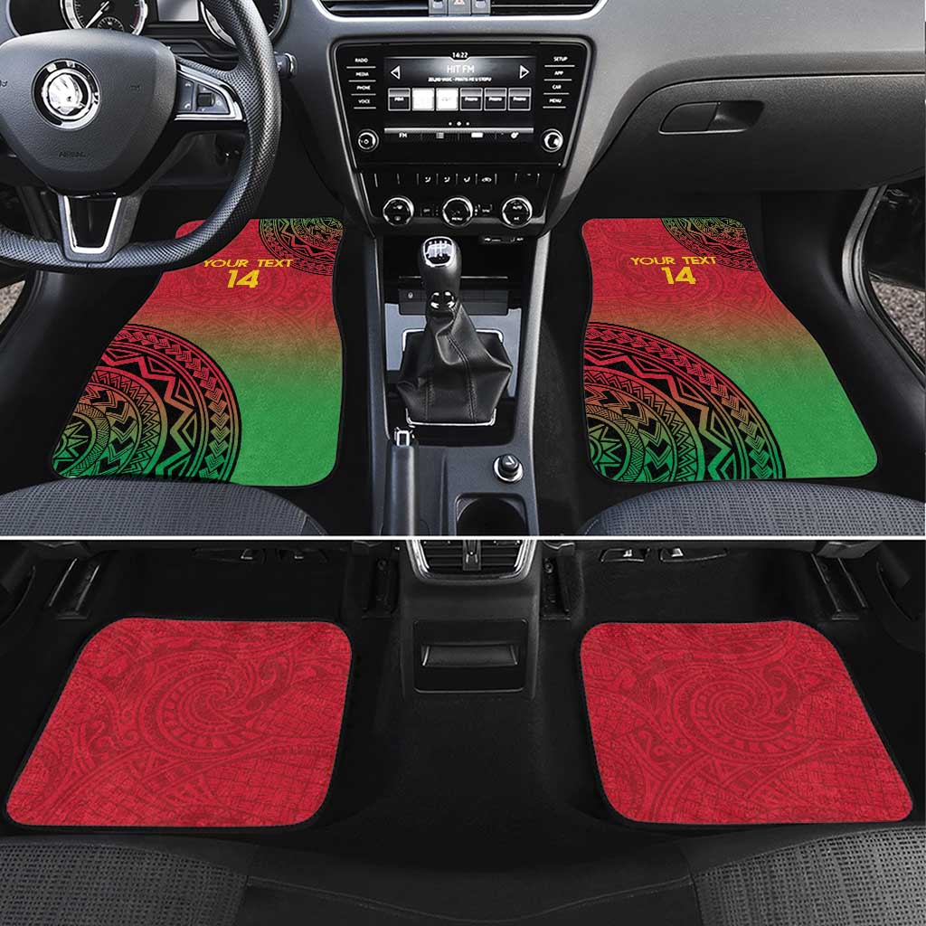 Custom Vanuatu Cricket Car Mats 2024 Polynesian Pattern Sporty Style LT14 Set 4pcs Red - Polynesian Pride