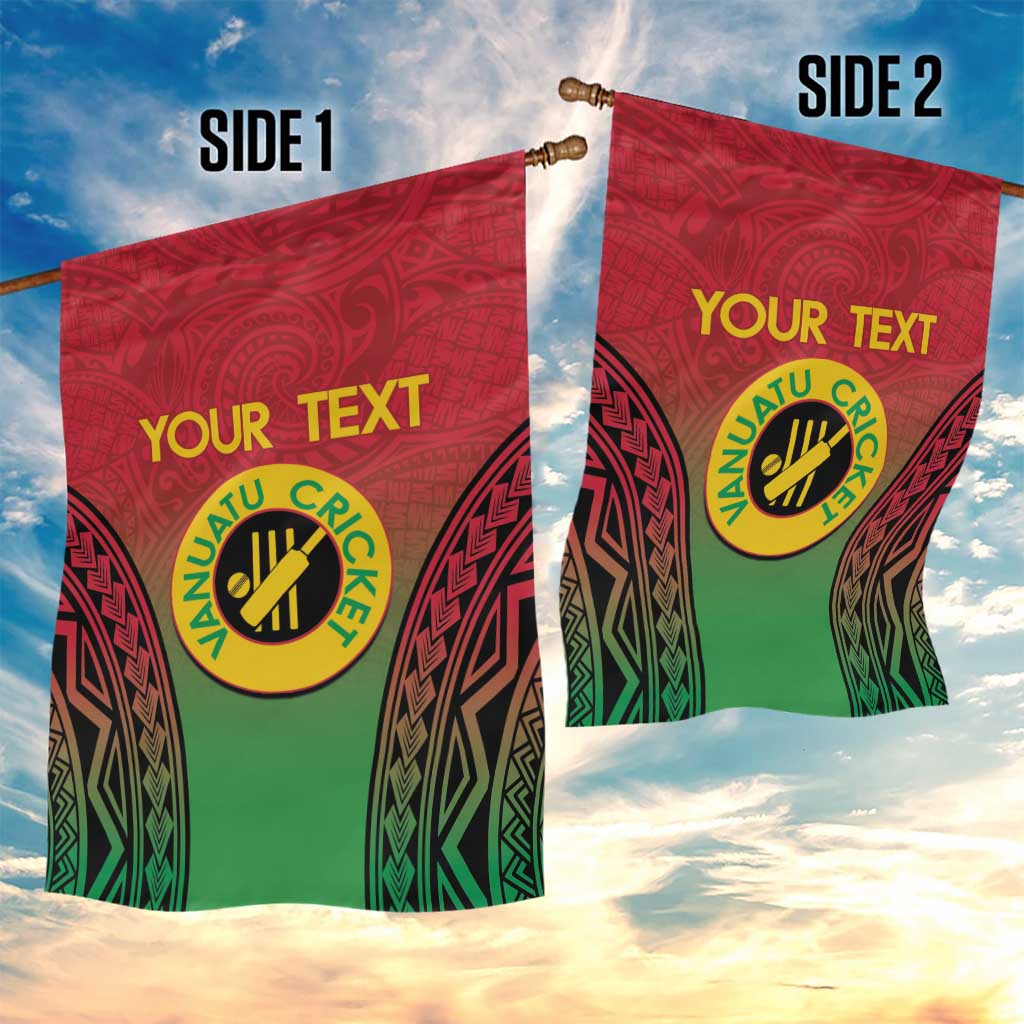 Custom Vanuatu Cricket Garden Flag 2024 Polynesian Pattern Sporty Style LT14 - Polynesian Pride