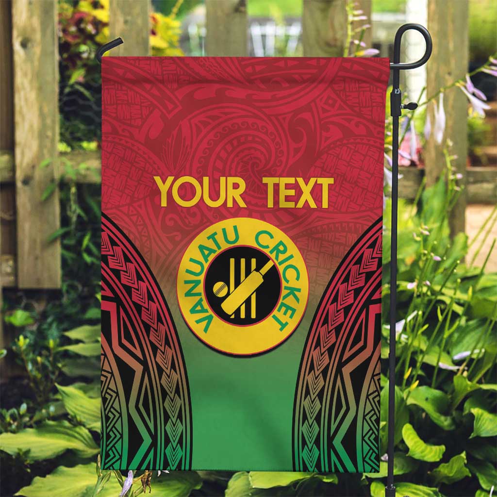 Custom Vanuatu Cricket Garden Flag 2024 Polynesian Pattern Sporty Style LT14 Garden Flag Red - Polynesian Pride