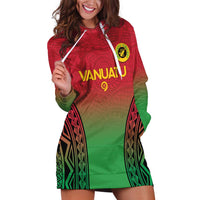 Custom Vanuatu Cricket Hoodie Dress 2024 Polynesian Pattern Sporty Style LT14 Red - Polynesian Pride