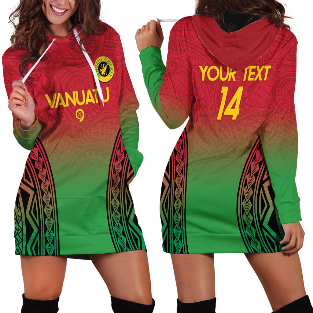 Custom Vanuatu Cricket Hoodie Dress 2024 Polynesian Pattern Sporty Style LT14 - Polynesian Pride