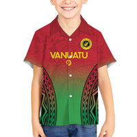 Custom Vanuatu Cricket Kid Hawaiian Shirt 2024 Polynesian Pattern Sporty Style LT14 Kid Red - Polynesian Pride