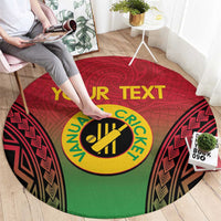 Custom Vanuatu Cricket Round Carpet 2024 Polynesian Pattern Sporty Style LT14 - Polynesian Pride