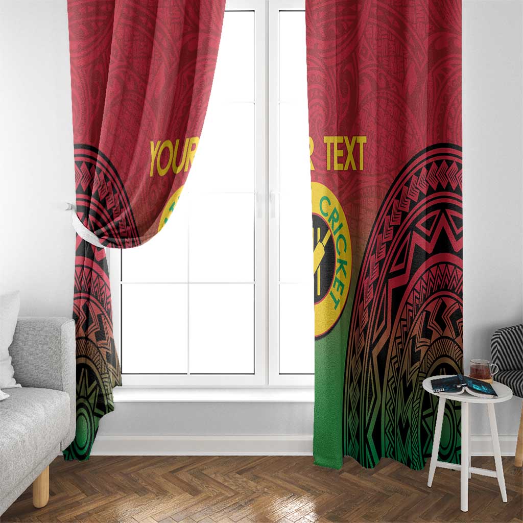 Custom Vanuatu Cricket Window Curtain 2024 Polynesian Pattern Sporty Style LT14 - Polynesian Pride