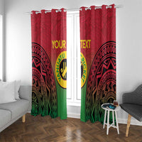 Custom Vanuatu Cricket Window Curtain 2024 Polynesian Pattern Sporty Style LT14 With Grommets Red - Polynesian Pride
