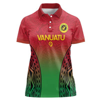 Custom Vanuatu Cricket Women Polo Shirt 2024 Polynesian Pattern Sporty Style LT14 Female Red - Polynesian Pride