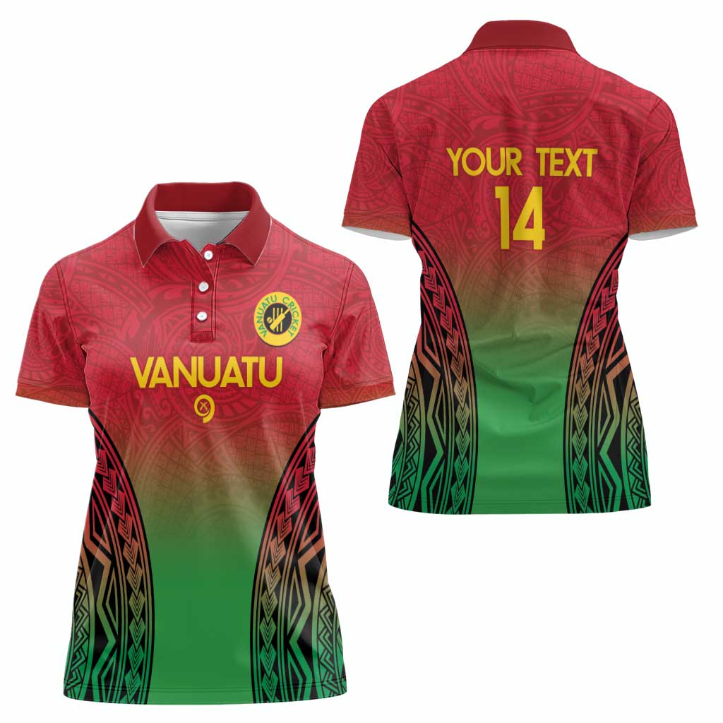 Custom Vanuatu Cricket Women Polo Shirt 2024 Polynesian Pattern Sporty Style LT14 - Polynesian Pride