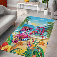 Flamingo Aloha Hawaii Area Rug It's 5 OClock Somewhere Tropical Vibes LT14 - Polynesian Pride