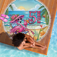Flamingo Aloha Hawaii Beach Blanket It's 5 OClock Somewhere Tropical Vibes LT14 - Polynesian Pride