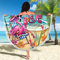 Flamingo Aloha Hawaii Beach Blanket It's 5 OClock Somewhere Tropical Vibes LT14 - Polynesian Pride