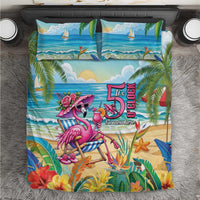 Flamingo Aloha Hawaii Bedding Set It's 5 OClock Somewhere Tropical Vibes LT14 Blue - Polynesian Pride