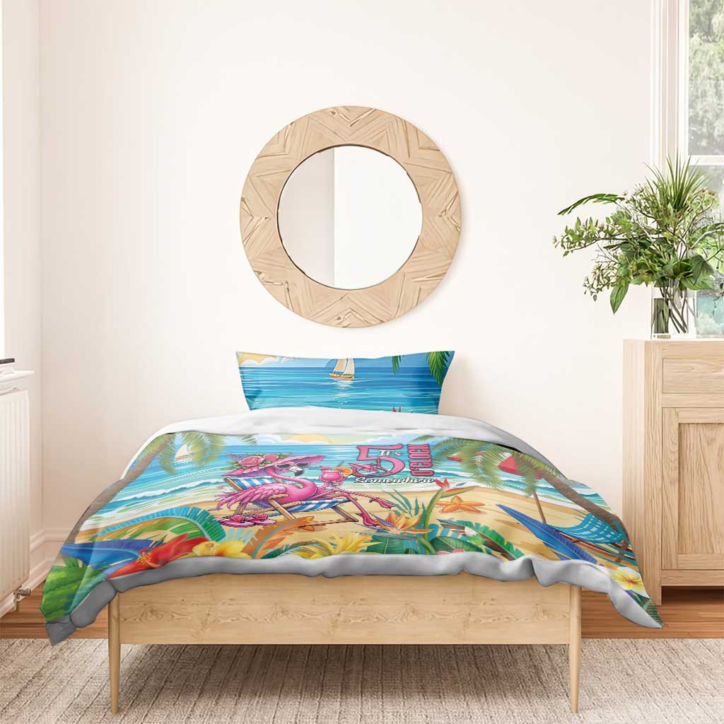 Flamingo Aloha Hawaii Bedding Set It's 5 OClock Somewhere Tropical Vibes LT14 - Polynesian Pride