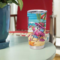 Flamingo Aloha Hawaii Tumbler Cup It's 5 OClock Somewhere Tropical Vibes LT14 - Polynesian Pride