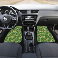 Aloha Hawaii Maia Car Mats Hawaiian Banana Stylized Stamp LT14 Set 2pcs - Front Green - Polynesian Pride