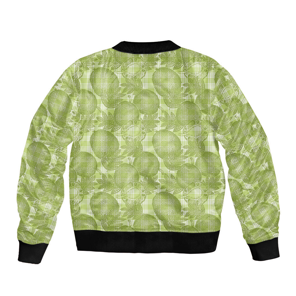 Omaomao Hawaii Breadfruit Palaka Motifs Sleeve Zip Bomber Jacket LT14 - Polynesian Pride