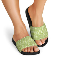 Omaomao Hawaii Breadfruit Palaka Motifs Slide Sandals LT14 - Polynesian Pride